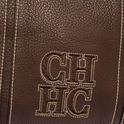 Pre Owned Carolina Herrera Brown Leather Andy Tote