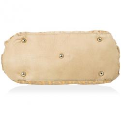 Pre Owned Carolina Herrera Metallic Monogram CH Leather Tote