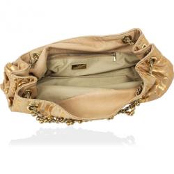Pre Owned Carolina Herrera Metallic Monogram CH Leather Tote