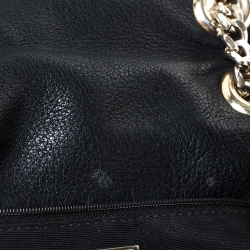 Pre Owned Carolina Herrera Black Embossed Leather Audrey Shoulder Bag