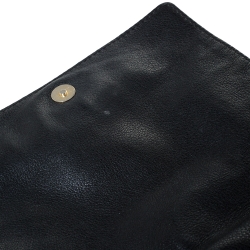 Pre Owned Carolina Herrera Black Embossed Leather Audrey Shoulder Bag