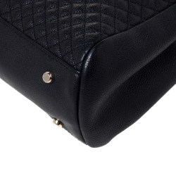 Pre Owned Carolina Herrera Black Quilted Leather Tote