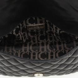 Carolina Herrera Black Quilted Flap Bag