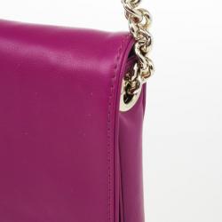 Pre Owned Carolina Herrera Fuchsia Flap Bag
