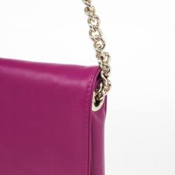 Pre Owned Carolina Herrera Fuchsia Flap Bag