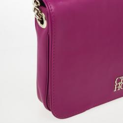 Pre Owned Carolina Herrera Fuchsia Flap Bag