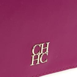 Pre Owned Carolina Herrera Fuchsia Flap Bag