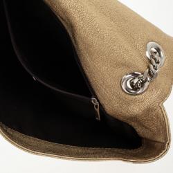 Pre Owned Carolina Herrera 'Holly' Gold Monogram Embossed Bag