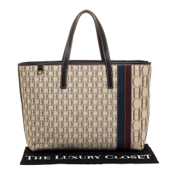 Pre Owned Carolina Herrera Multicolor Monogram Canvas and Leather Shopper Tote