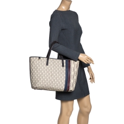 Pre Owned Carolina Herrera Multicolor Monogram Canvas and Leather Shopper Tote