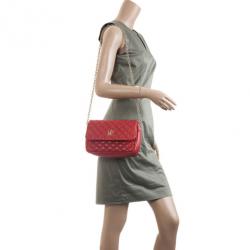 Pre Owned Carolina Herrera Red Quilted Flap Bag