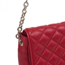 Pre Owned Carolina Herrera Red Quilted Flap Bag