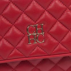 Pre Owned Carolina Herrera Red Quilted Flap Bag