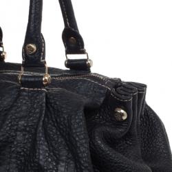 Pre Owned Carolina Herrera Black Monogram Boston Bag