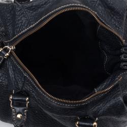 Pre Owned Carolina Herrera Black Monogram Boston Bag