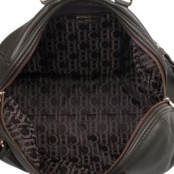 Pre Owned Carolina Herrera Black Boston Bag