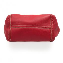 Pre Owned Carolina Herrera Red Leather Tote