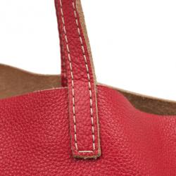 Pre Owned Carolina Herrera Red Leather Tote