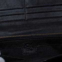 Pre Owned Carolina Herrera Black Quilted Leather Continental Wallet