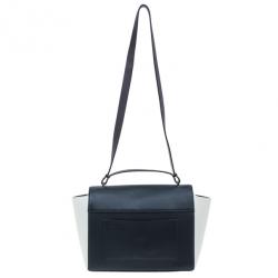 Pre Owned Carolina Herrera Black and White Leather Casati Shoulder Bag