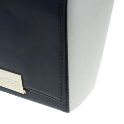 Pre Owned Carolina Herrera Black and White Leather Casati Shoulder Bag