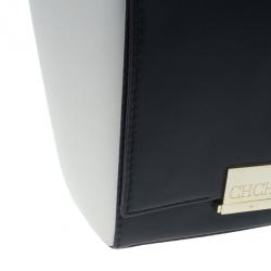 Pre Owned Carolina Herrera Black and White Leather Casati Shoulder Bag