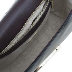 Pre Owned Carolina Herrera Black and White Leather Casati Shoulder Bag