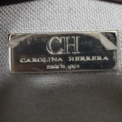Pre Owned Carolina Herrera Black and White Leather Casati Shoulder Bag