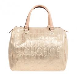 Pre Owned Carolina Herrera Metallic Andy Boston Bag