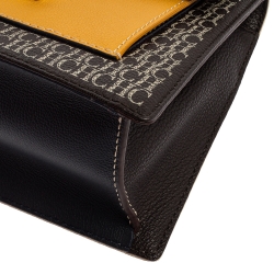 Carolina Herrera Multicolor Monogram Coated Canvas and Leather Top Handle Bag