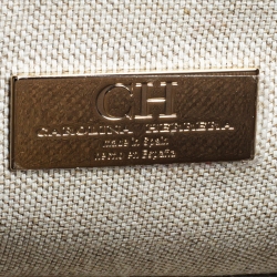 Carolina Herrera Multicolor Monogram Coated Canvas and Leather Top Handle Bag