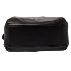 Pre Owned Carolina Herrera Black Leather Bow Zip Hobo