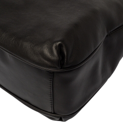 Pre Owned Carolina Herrera Black Leather Bow Zip Hobo