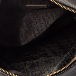 Pre Owned Carolina Herrera Black Leather Bow Zip Hobo