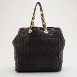 Pre Owned Carolina Herrera CH Black Monogram Tote