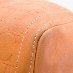 Pre Owned Carolina Herrera Orange Suede Andy Boston Bag