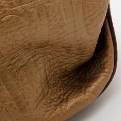 Pre Owned Carolina Herrera Beige Monogram Embossed Scarf Tote