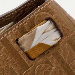 Pre Owned Carolina Herrera Beige Monogram Embossed Scarf Tote