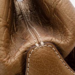 Pre Owned Carolina Herrera Beige Monogram Embossed Scarf Tote