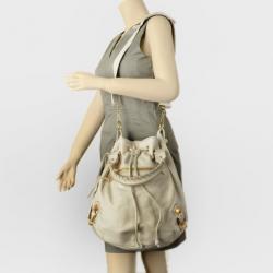 Pre Owned Carolina Herrera Blue Leather Chain Handle Tote