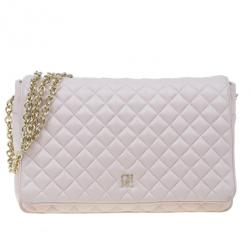 Pre Owned Carolina Herrera Pink Quilted Leather Flap Bag