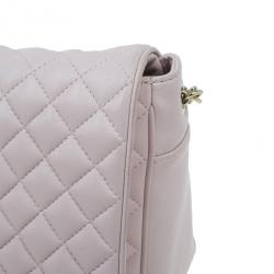 Pre Owned Carolina Herrera Pink Quilted Leather Flap Bag