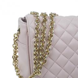 Pre Owned Carolina Herrera Pink Quilted Leather Flap Bag