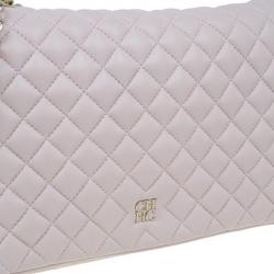 Pre Owned Carolina Herrera Pink Quilted Leather Flap Bag