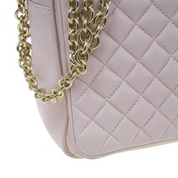 Pre Owned Carolina Herrera Pink Quilted Leather Flap Bag
