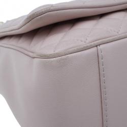Pre Owned Carolina Herrera Pink Quilted Leather Flap Bag