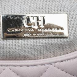 Pre Owned Carolina Herrera Pink Quilted Leather Flap Bag