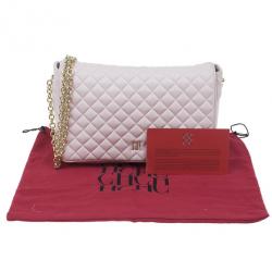 Pre Owned Carolina Herrera Pink Quilted Leather Flap Bag