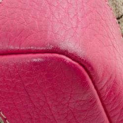 Pre Owned Carolina Herrera Pink Monogram Canvas and Leather Boston