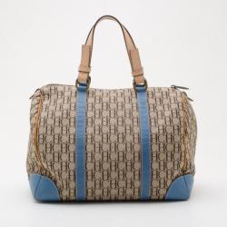 Pre Owned Carolina Herrera Monogram Canvas and Leather Boston